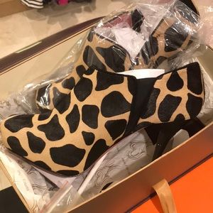Animal print booties